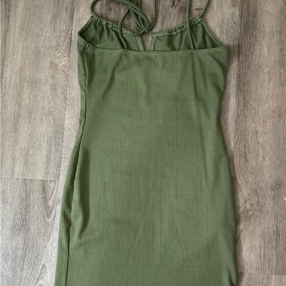 Olive Green Mini Dress - Picture 3 of 4